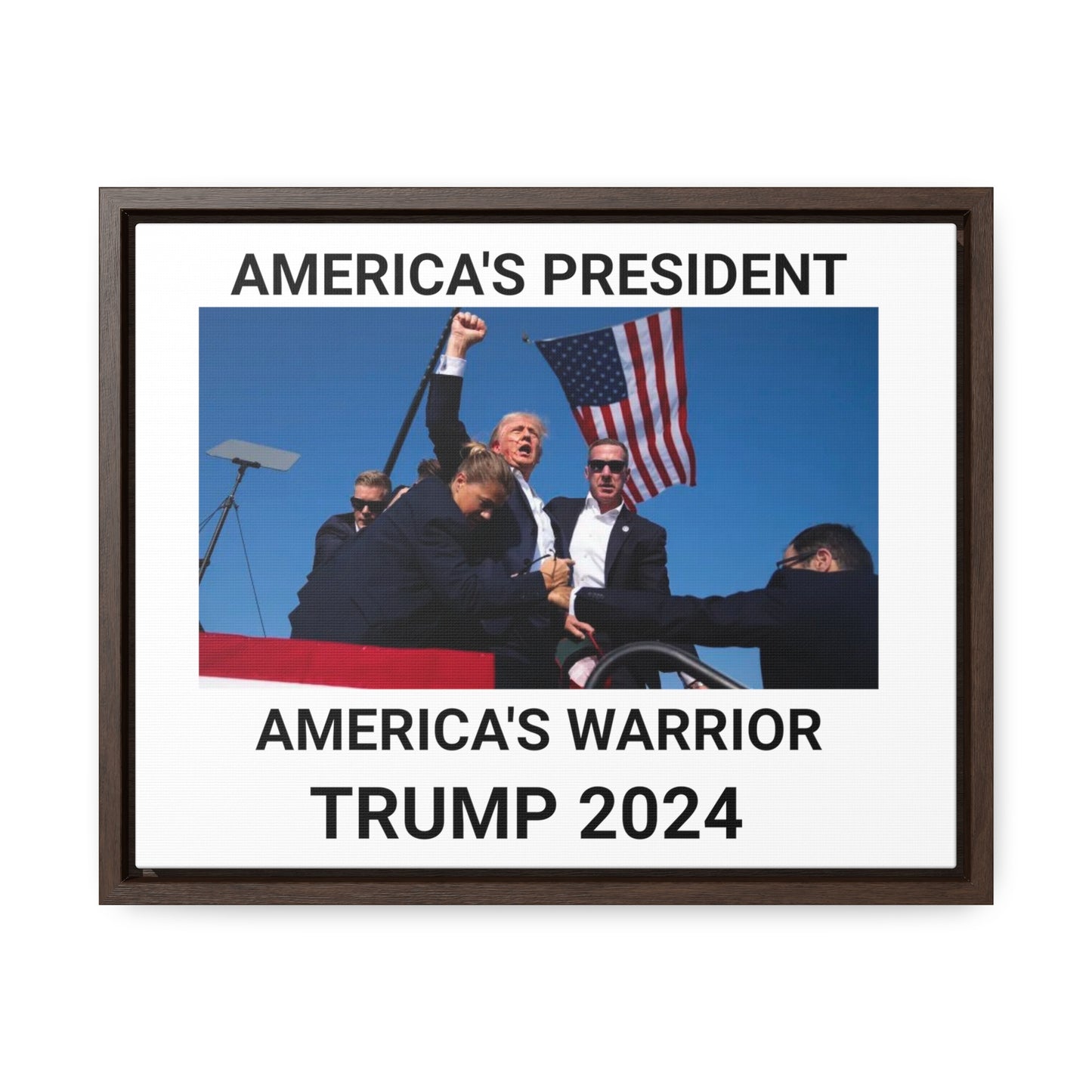 Trump framed canvas  fight for freedom art americas president americas warrior trump 2024 president use election girl for wall gallery work