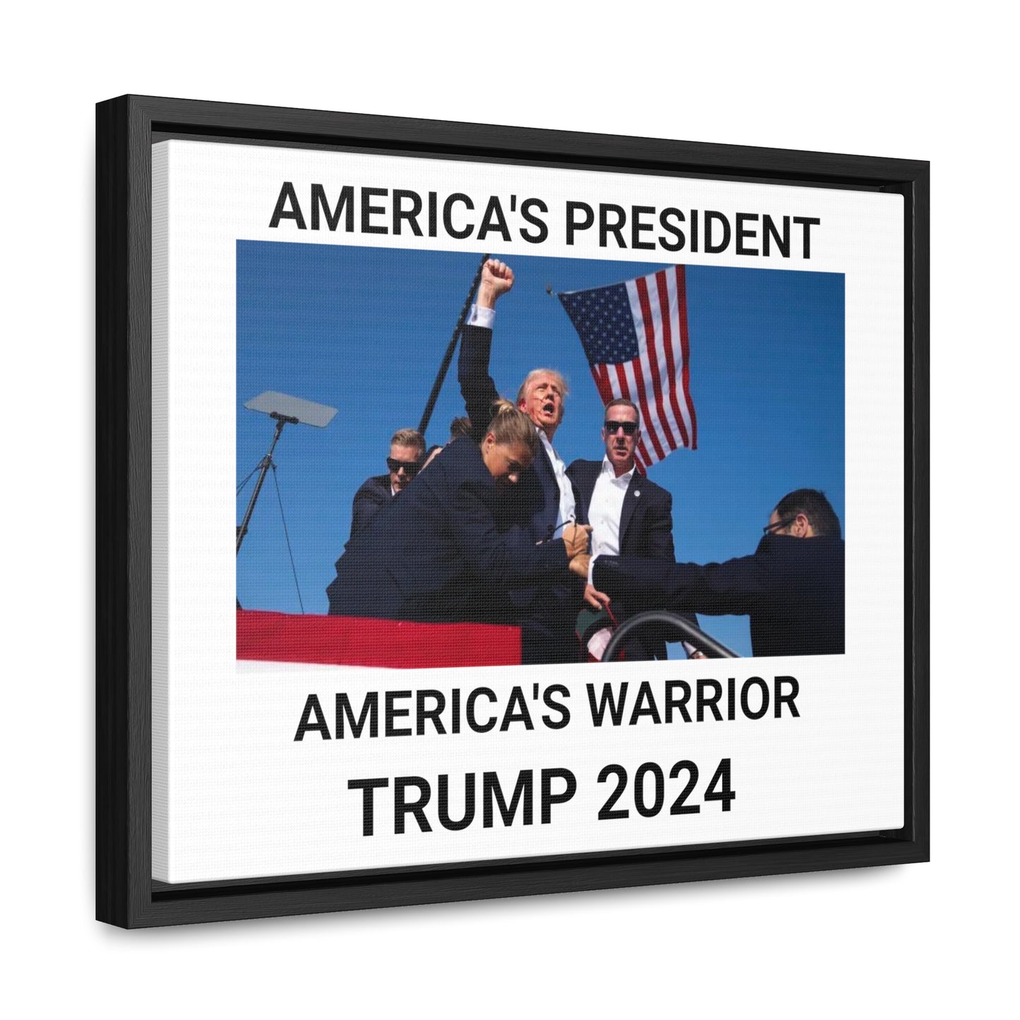 Trump framed canvas  fight for freedom art americas president americas warrior trump 2024 president use election girl for wall gallery work